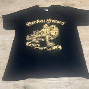 Broken Heroes Mens Sz L Shirt NJ Punk Oi! Anti Heroes Forced Reality GBH‎ Rancid
